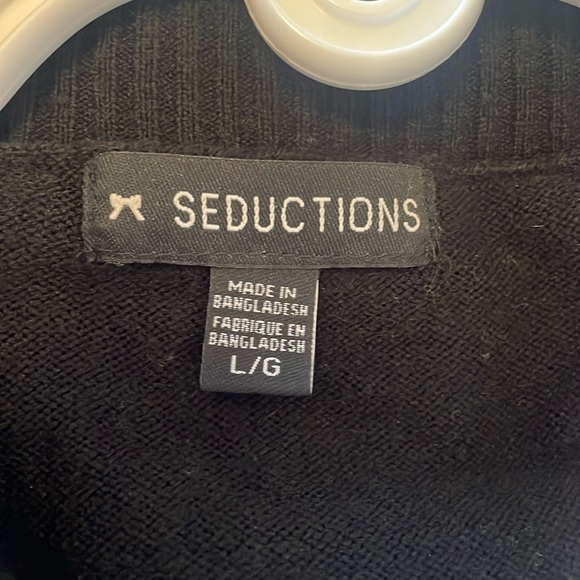 Ladies Tunic Sweater - Large, Black - Picture 6 of 9